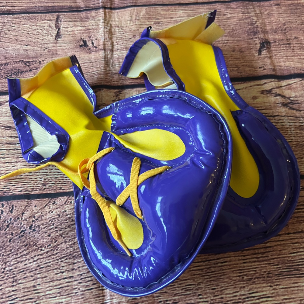 Purple Yellow Boxing Gloves Costume Accessory Tiny Child Size Lace Up